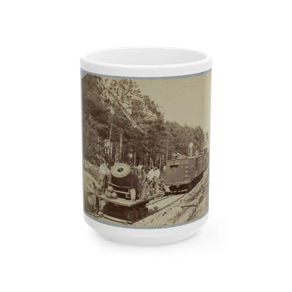 13 Inch Mortar Dictator , In Front Of Petersburg, Va. (U.S. Civil War) White Coffee Mug-15oz-Go Mug Yourself