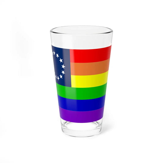13-Star LGBT Rainbow Flag (United States) Pint Glass 16oz 16oz - Go Mug Yourself