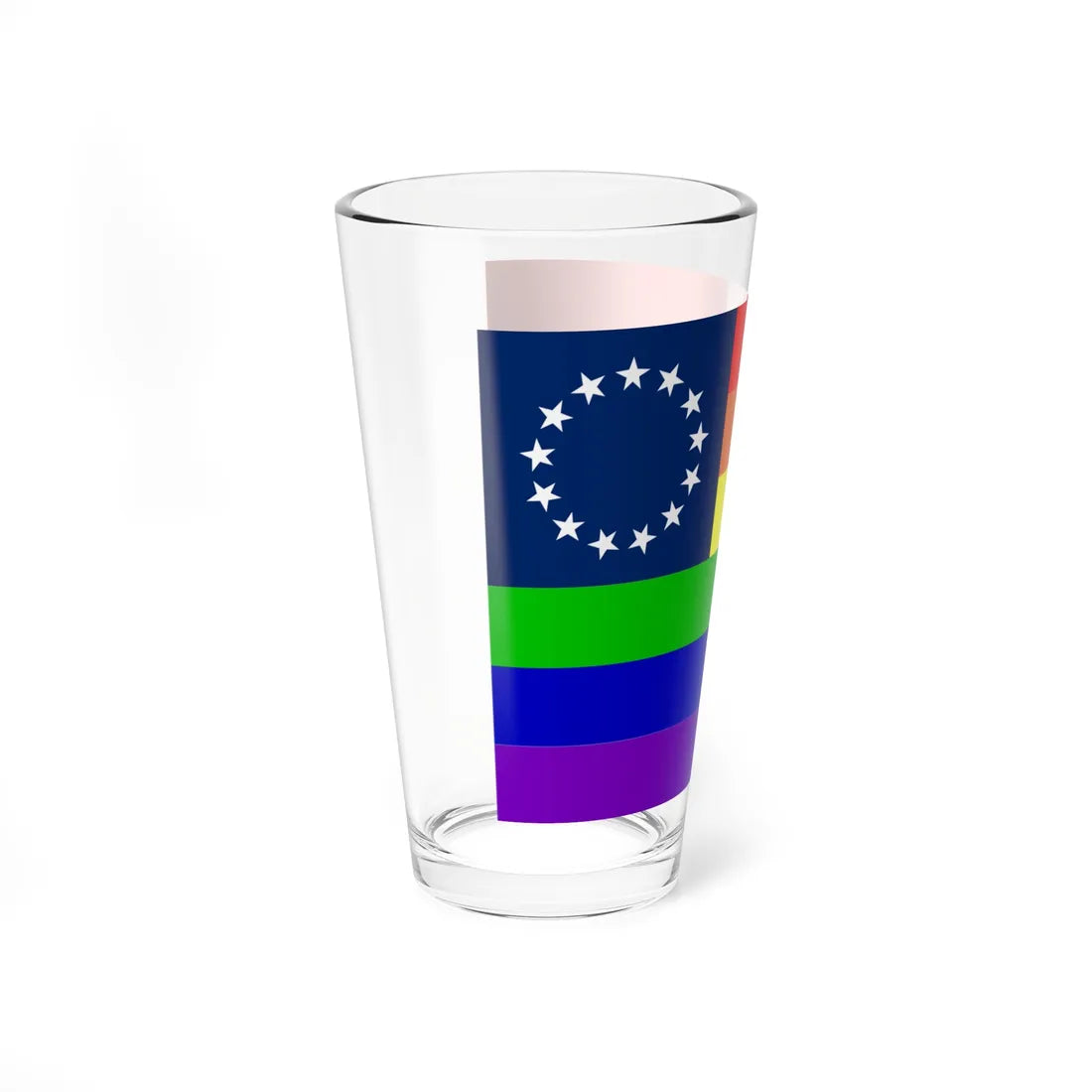 13-Star LGBT Rainbow Flag (United States) Pint Glass 16oz - Go Mug Yourself