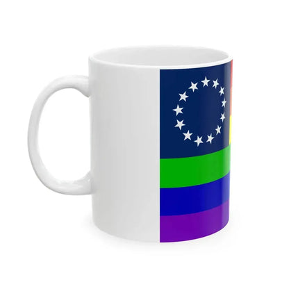 13-Star LGBT Rainbow Flag (United States) White Coffee Mug - Go Mug Yourself