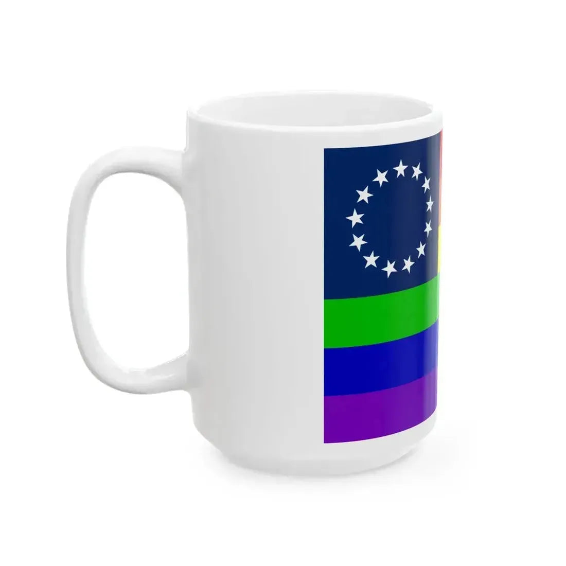 13-Star LGBT Rainbow Flag (United States) White Coffee Mug - Go Mug Yourself