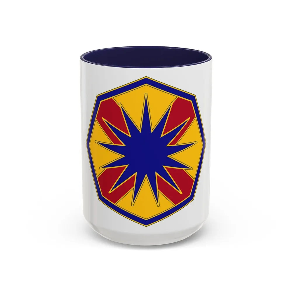 13 Sustainment Command (U.S. Army) Accent Coffee Mug-15oz-Navy-Go Mug Yourself