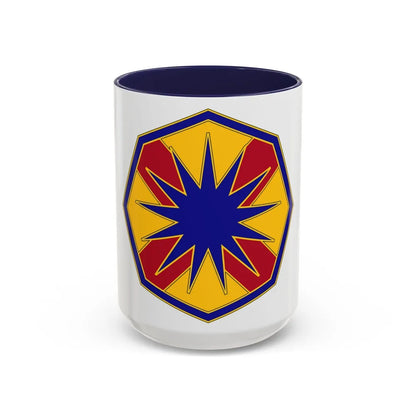 13 Sustainment Command (U.S. Army) Accent Coffee Mug-15oz-Navy-Go Mug Yourself