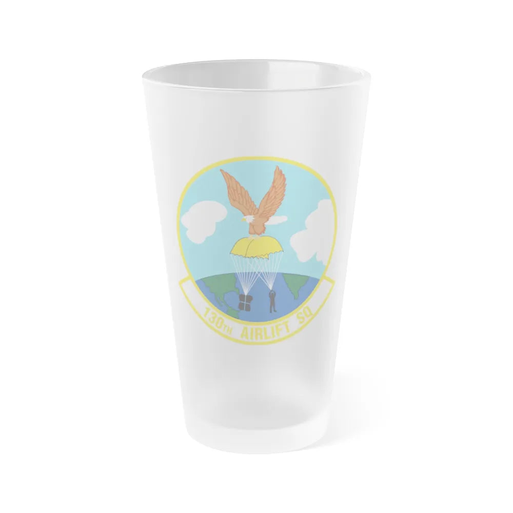 130 Airlift Squadron (U.S. Air Force) Frosted Pint Glass 16oz-16oz-Frosted-Go Mug Yourself