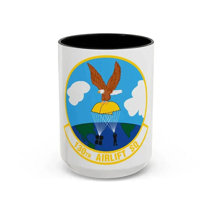 130 Airlift Squadron (U.S. Air Force) Accent Coffee Mug 15oz Black - Go Mug Yourself