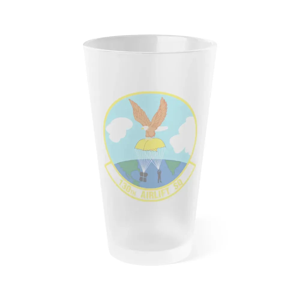 130 Airlift Squadron (U.S. Air Force) Frosted Pint Glass 16oz - Go Mug Yourself