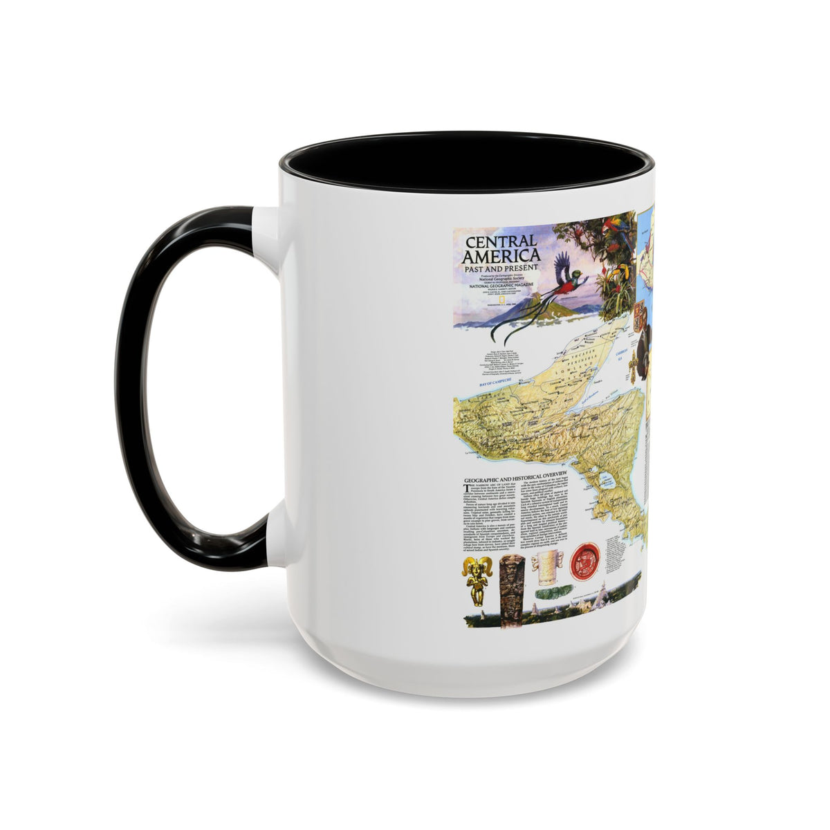 Central America Past and Present (1986) (Map) Accent Coffee Mug