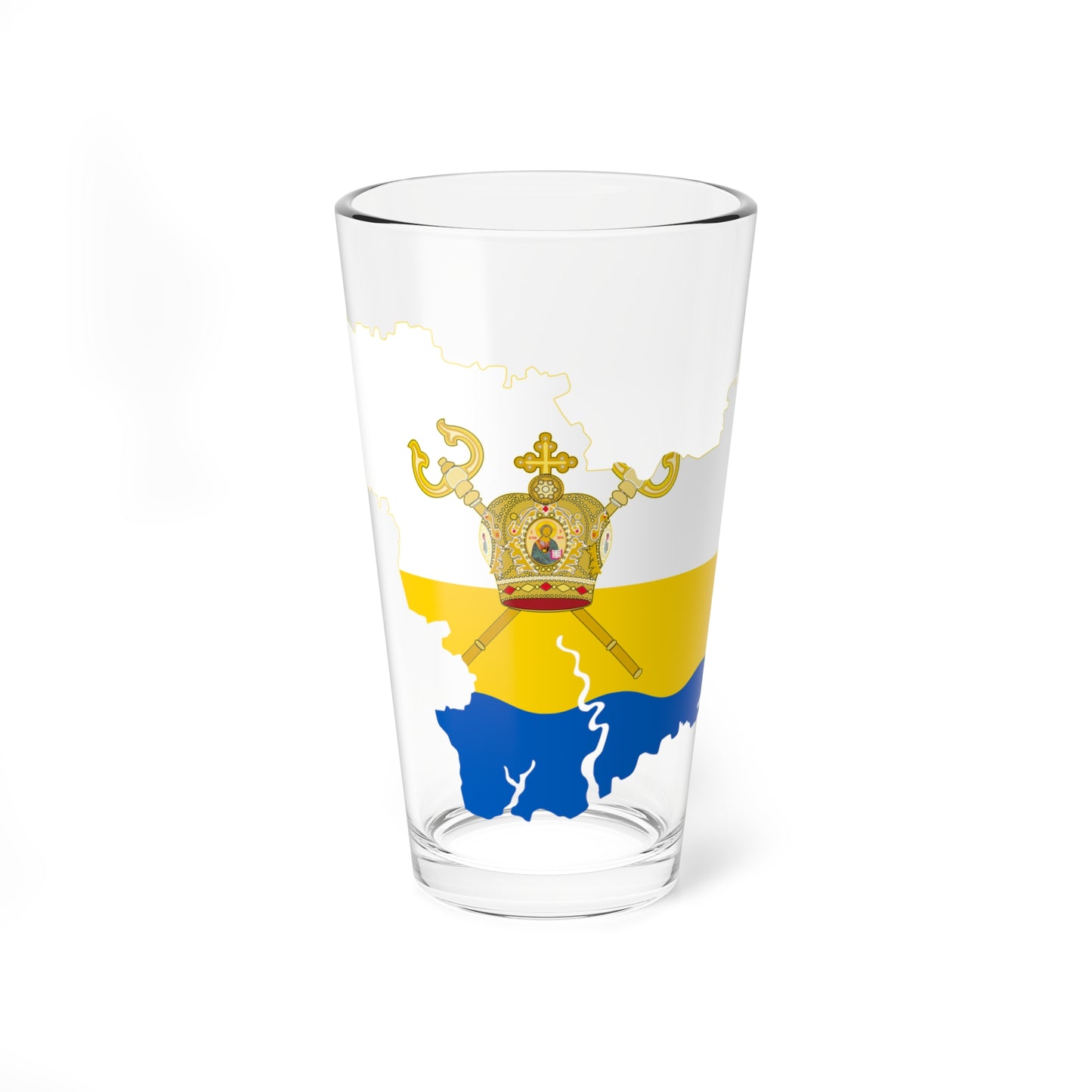 Flag-map of Mykolaiv Oblast (Ukraine) Pint Glass 16oz