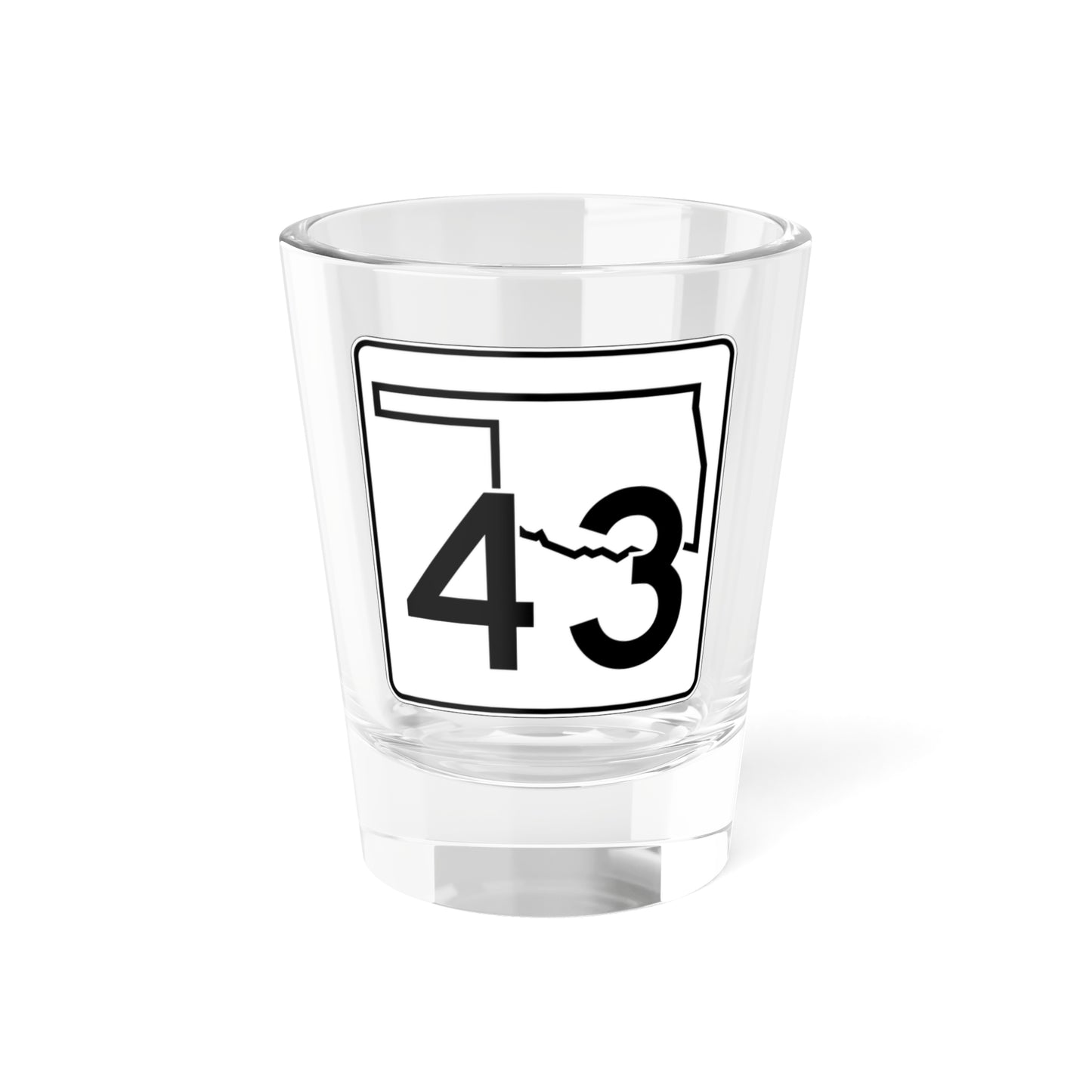 Oklahoma State Highway 43 (Oklahoma) (Road Sign) Shot Glass 1.5oz