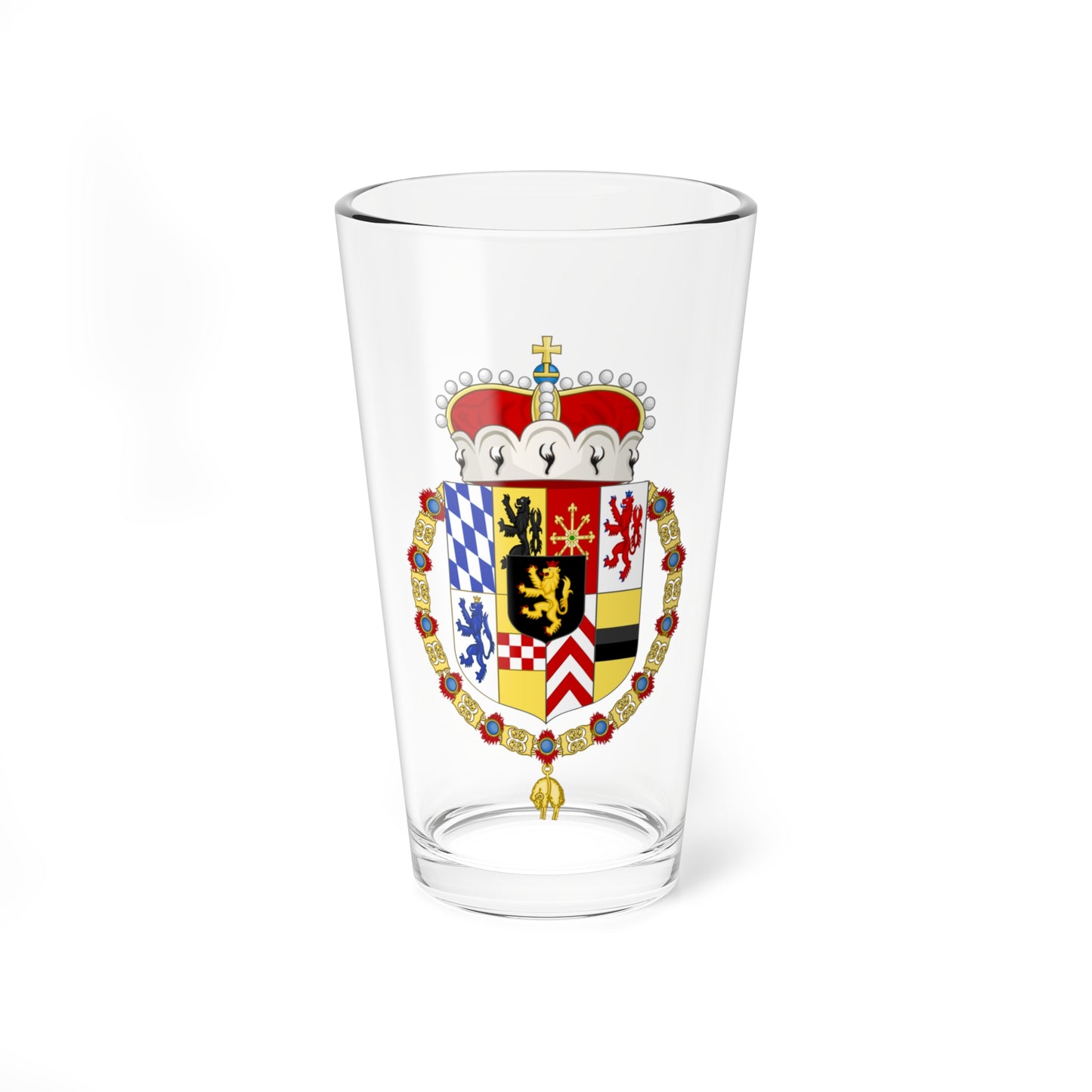 Coat of Arms of Wolfgang Wilhelm Count Palatine of Neuburg Order of the Golden Fleece (Germany) (Coat of Arms) Pint Glass 16oz