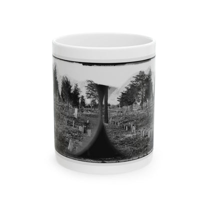 Richmond, Va. Graves Of Confederate Soldiers In Oakwood Cemetery, With Board Markers (U.S. Civil War) White Coffee Mug