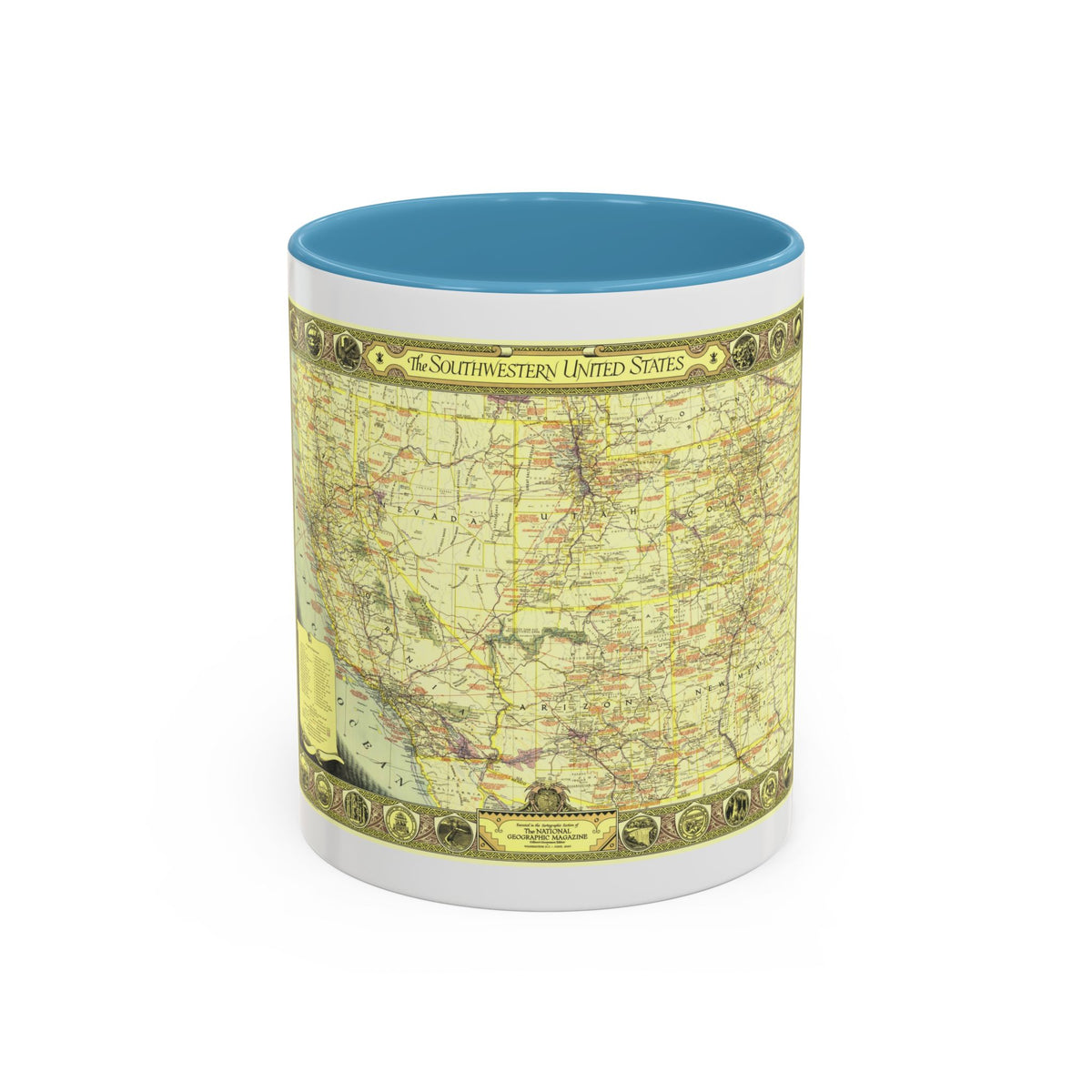USA - Southwestern (1940) (Map) Accent Coffee Mug