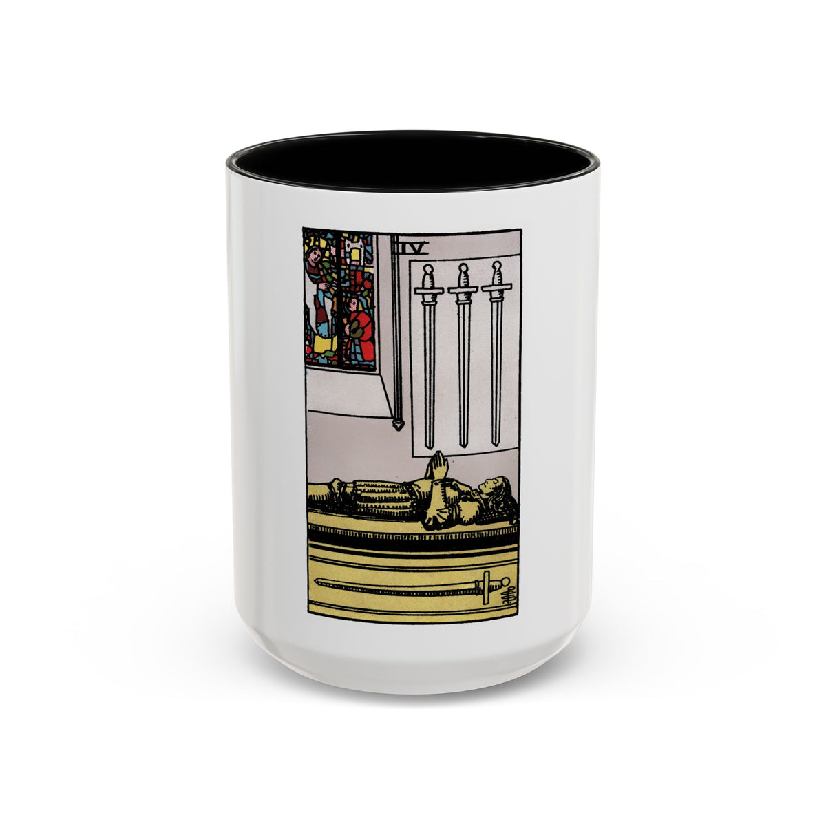 The 4 of Swords (Tarot Card) Accent Coffee Mug