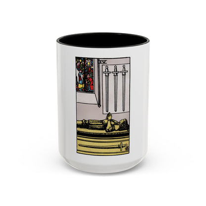 The 4 of Swords (Tarot Card) Accent Coffee Mug