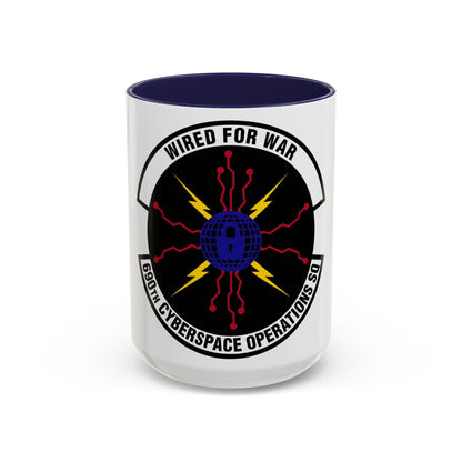 690 Cyberspace Operations Squadron AFSPC (U.S. Air Force) Accent Coffee Mug