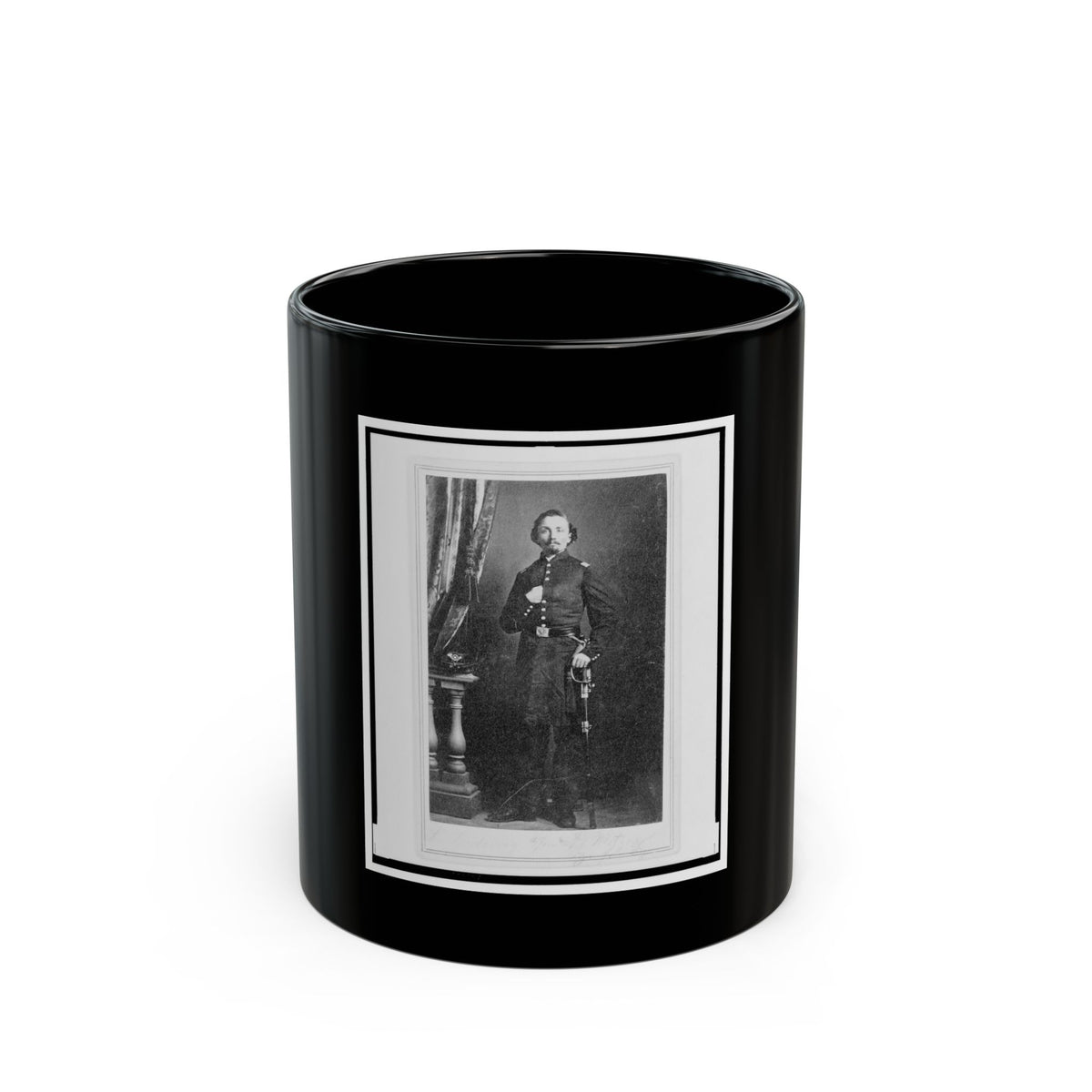 Captain Frederick Ludwig (Lodewig), Union Officer In The 32nd Indiana Regiment, Full-Length Portrait, Facing Front (U.S. Civil War) Black Coffee Mug