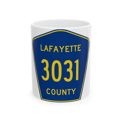 Lafayette County Route 3031 MS (Mississippi) (Road Sign) White Coffee Mug