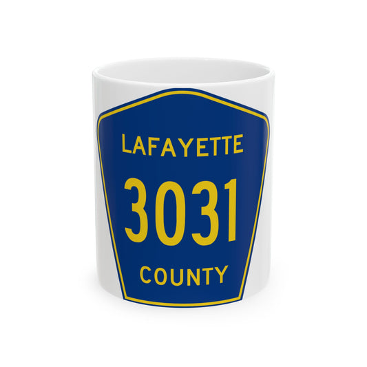 Lafayette County Route 3031 MS (Mississippi) (Road Sign) White Coffee Mug