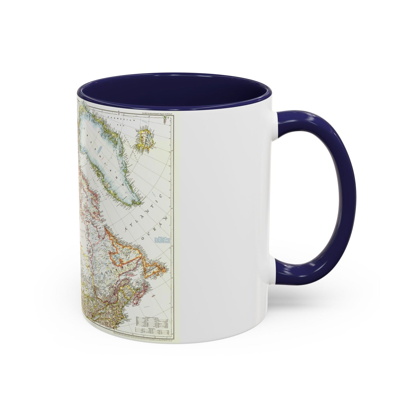 North America - Canada, Alaska, Greenland (1947) (Map) Accent Coffee Mug