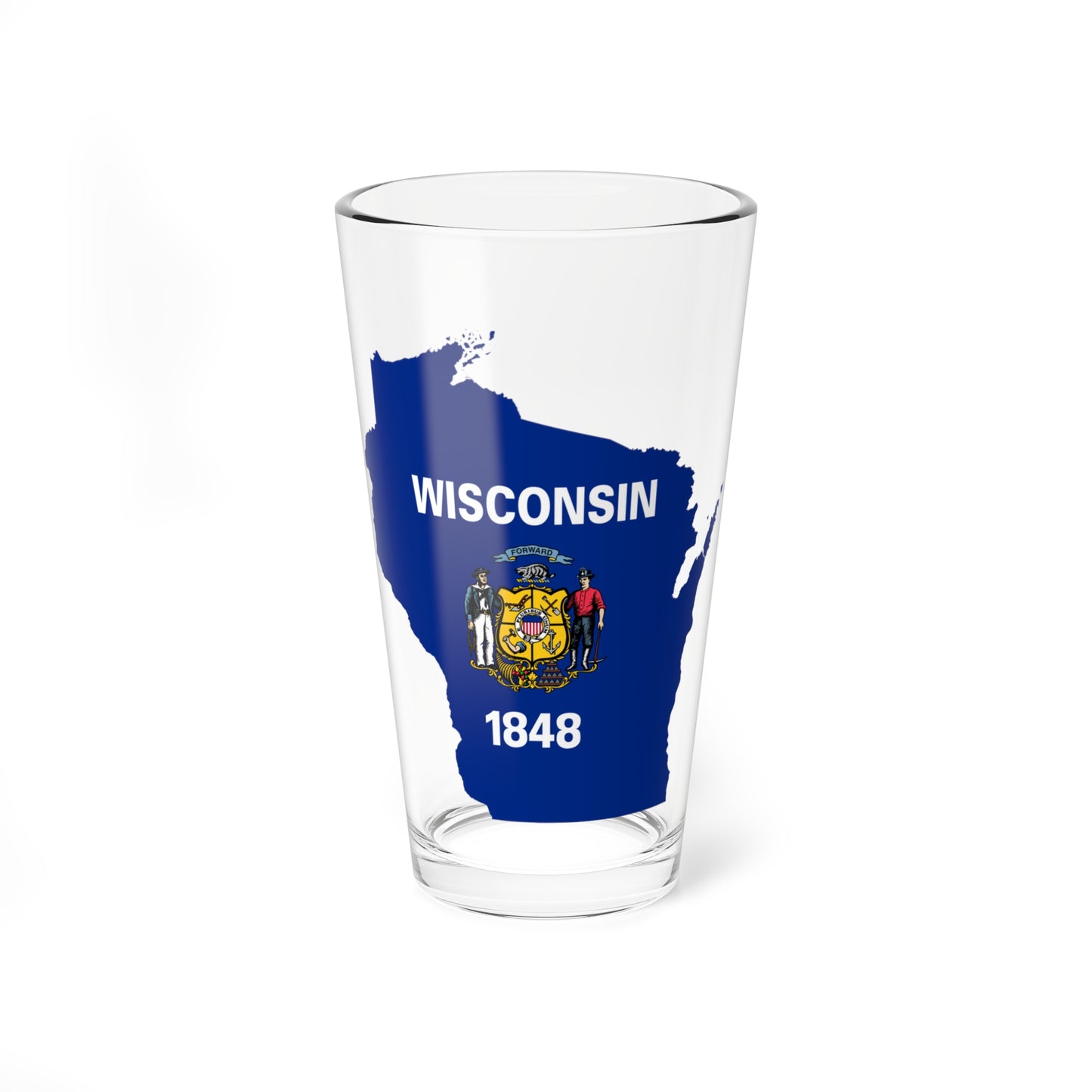 Flag map of Wisconsin (United States) Pint Glass 16oz