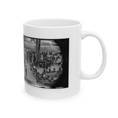 Massaponax Church, Va.  Council Of War   Gen. Ulysses S. Grant (Left End Of Bench Nearest Tree) Writing A Dispatch (U.S. Civil War) White Coffee Mug