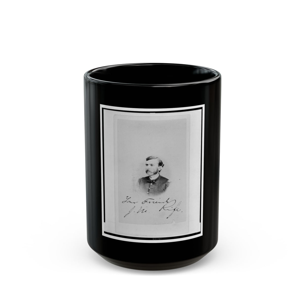 Jacob M. Rife, Captain, 7th West Virginia Cavalry, Head-And-Shoulders Portrait, Wearing Uniform, Facing Left (U.S. Civil War) Black Coffee Mug