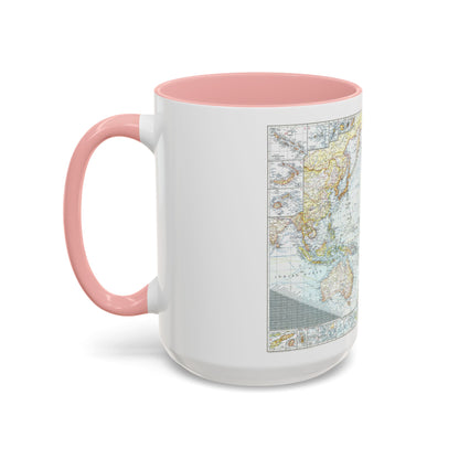 Pacific Ocean and the Bay of Bengal (1943) (Map) Accent Coffee Mug