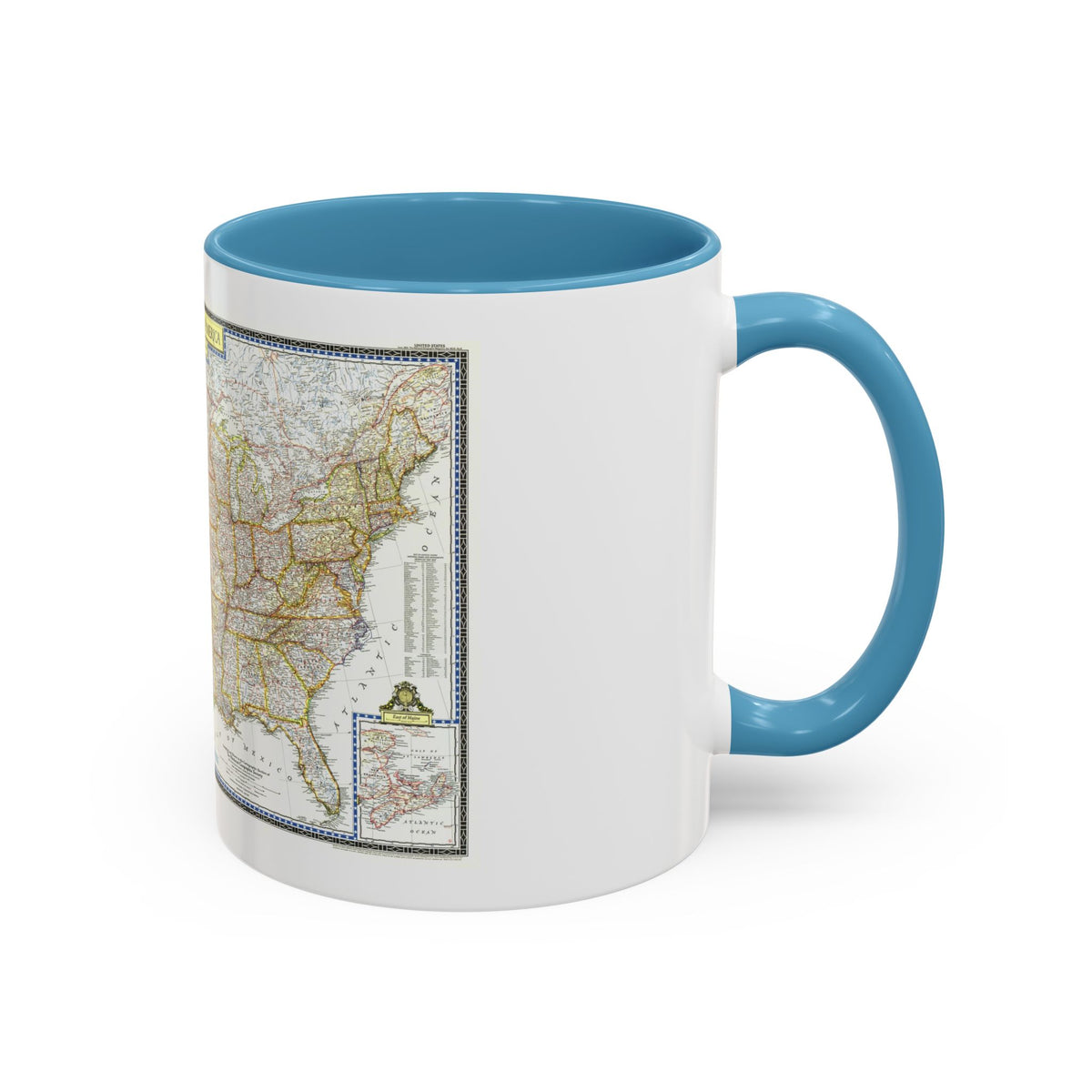 USA - The United States (1951) (Map) Accent Coffee Mug