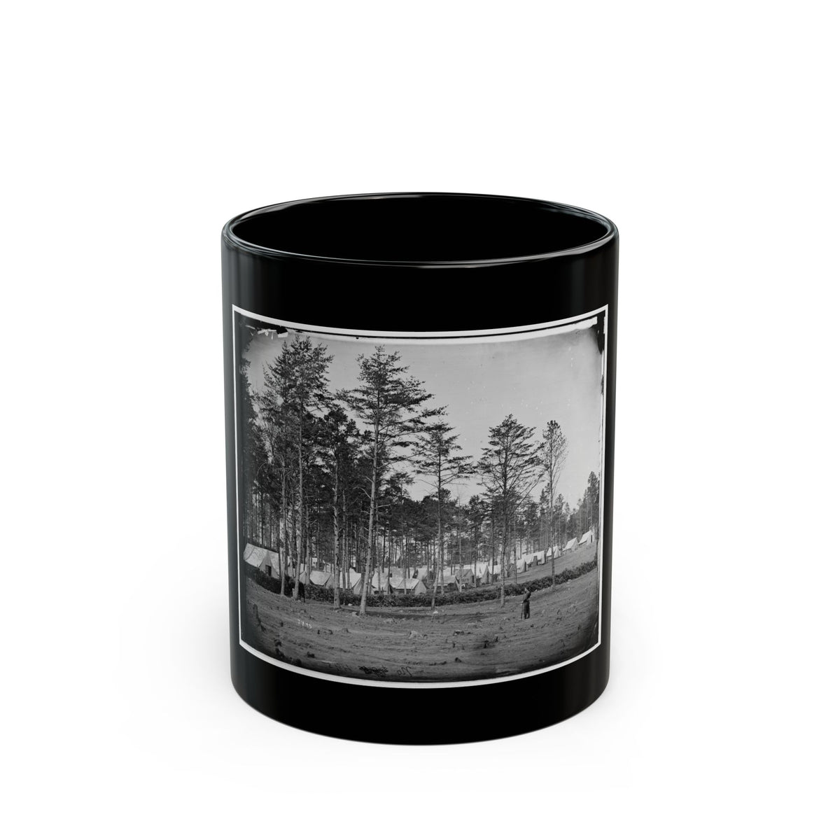 Brandy Station, Virginia. Camp At Headquarters, Army Of The Potomac (U.S. Civil War) Black Coffee Mug