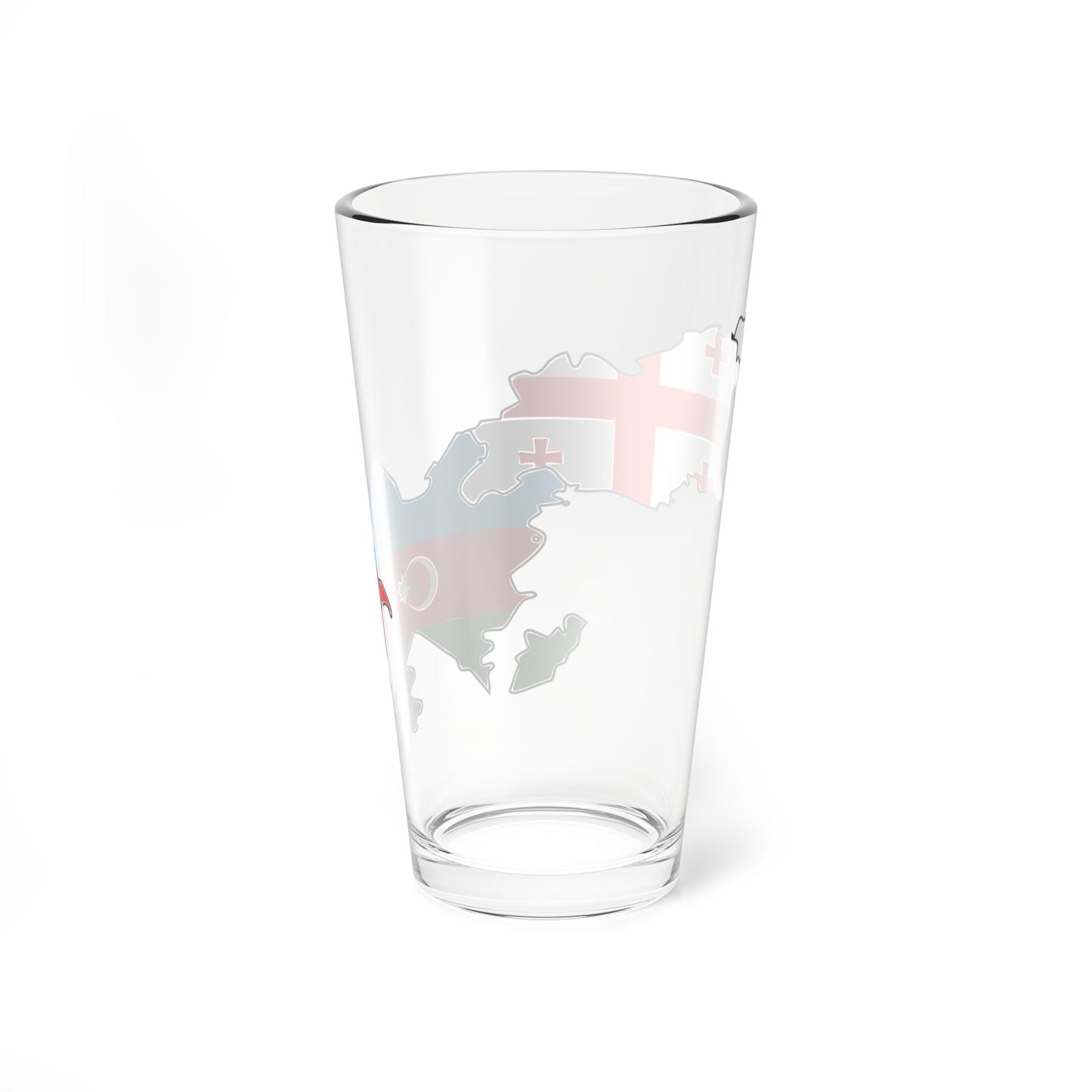 Azerbaijan and Georgia flag map (Azerbaijan) Pint Glass 16oz