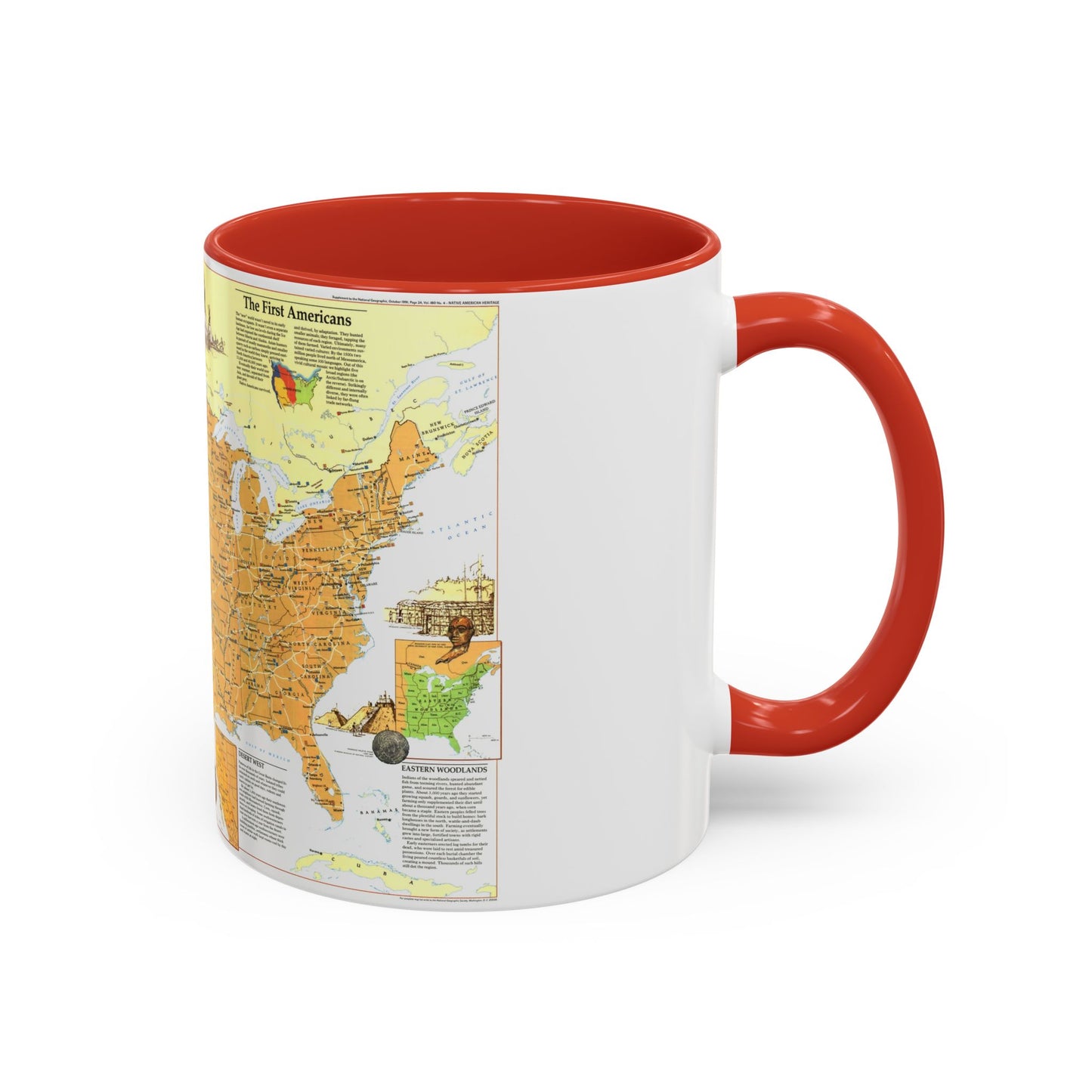 North America - Native American Heritage (1991) (Map) Accent Coffee Mug