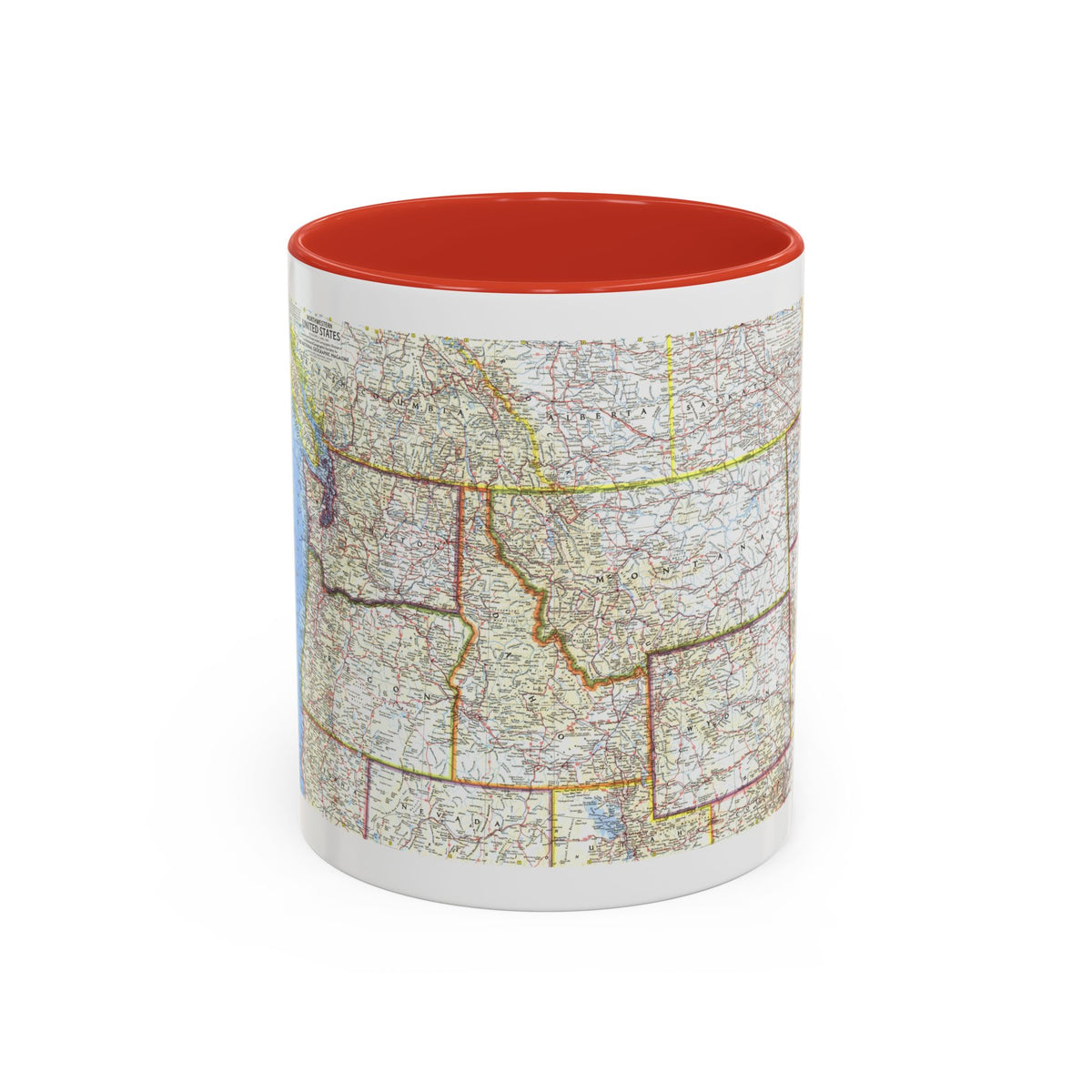 USA - Northwestern (1960) (Map) Accent Coffee Mug