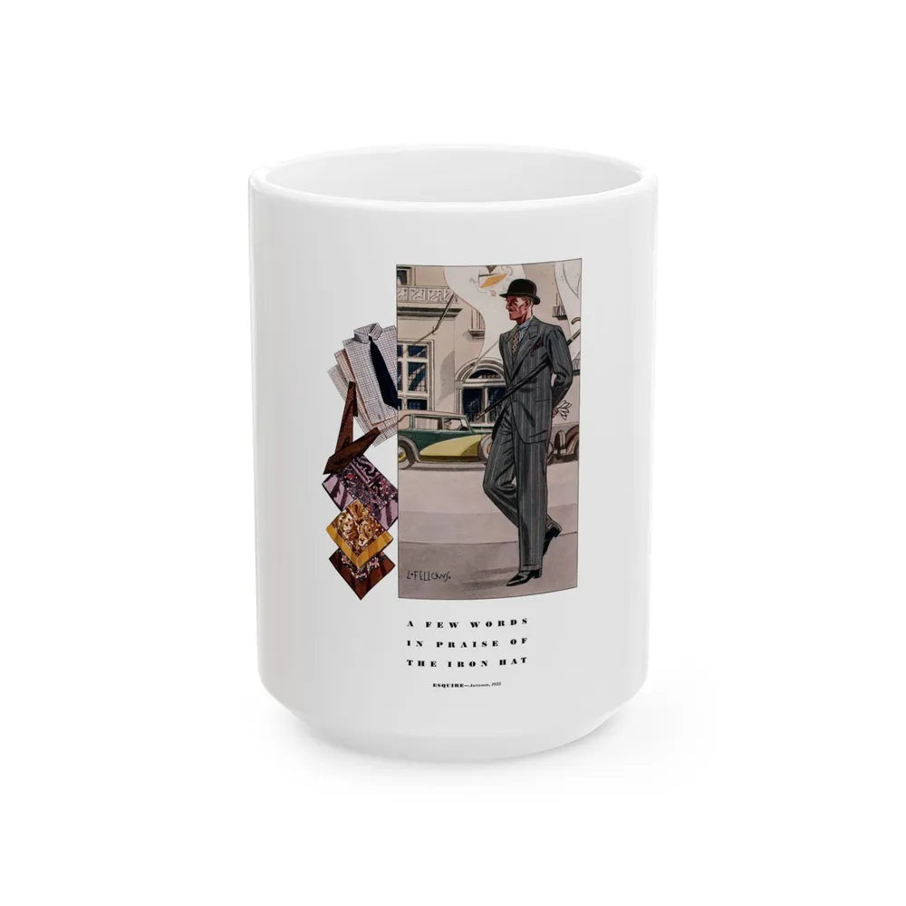 Esquire Fashion Illustration, Autumn 1933 (4) - White Coffee Mug-15oz-Go Mug Yourself