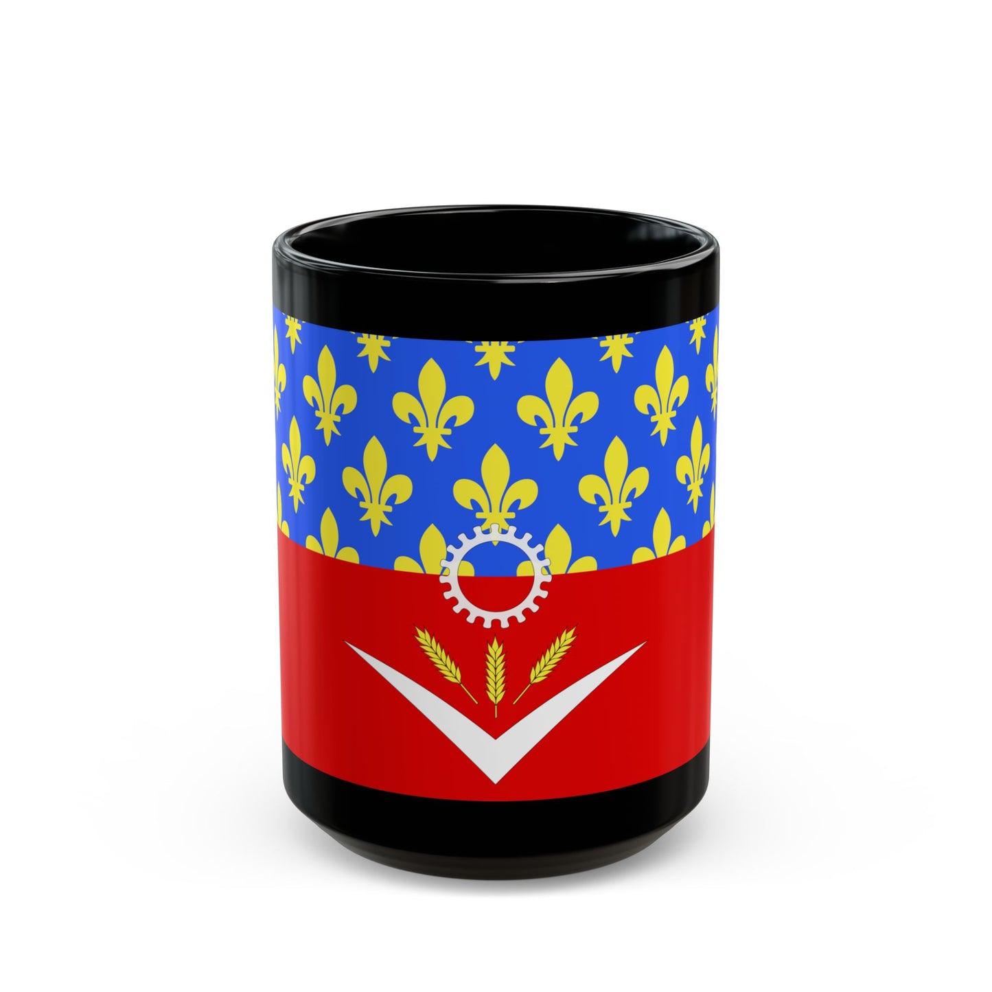 Flag of Seine Saint Denis France - Black Coffee Mug-15oz-Go Mug Yourself