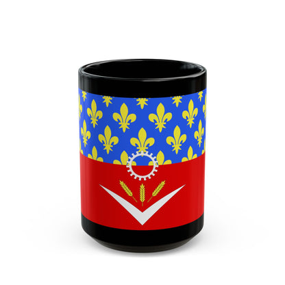 Flag of Seine Saint Denis France - Black Coffee Mug-15oz-Go Mug Yourself