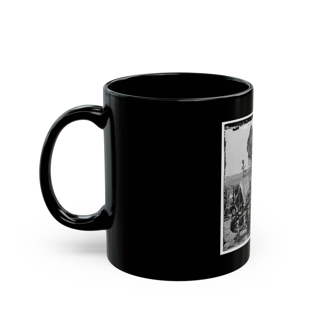 Atlanta, Ga. Federal Soldiers Relaxing By Guns Of Captured Fort (U.S. Civil War) Black Coffee Mug