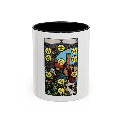 The 10 of Pentacles (Tarot Card) Accent Coffee Mug