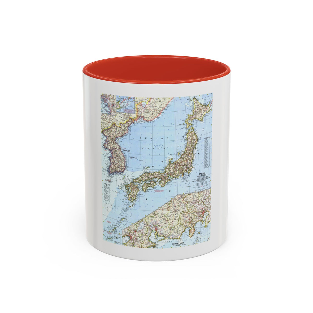 Japan and Korea (1960) (Map) Accent Coffee Mug