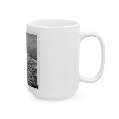 Gettysburg, Pa. Interior View Of Breastworks On Extreme Left Of The Federal Line (U.S. Civil War) White Coffee Mug