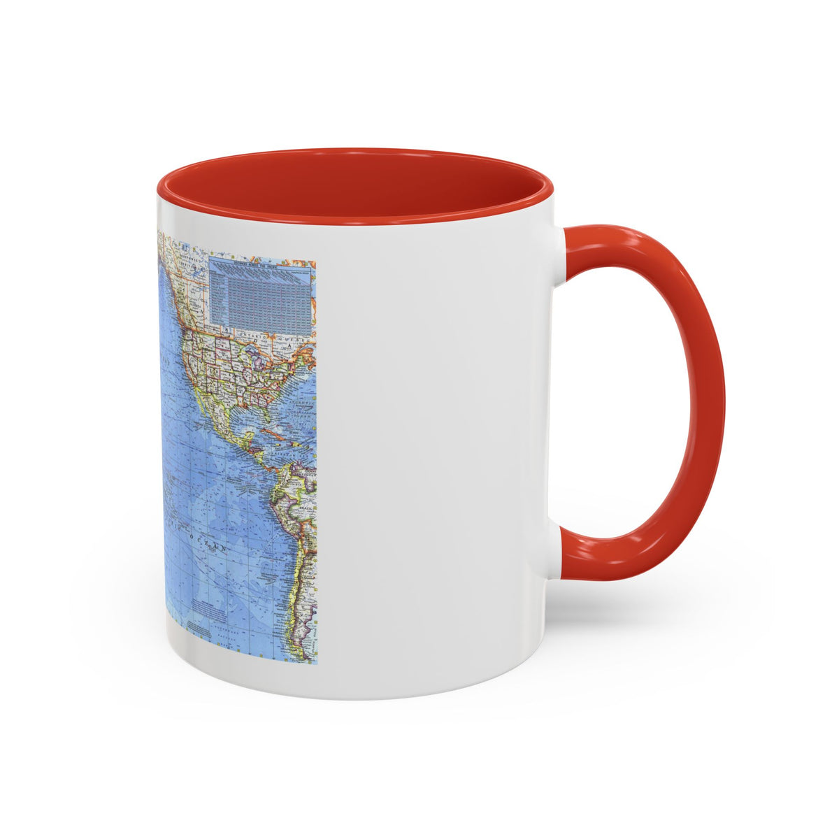Pacific Ocean (1969) (Map) Accent Coffee Mug