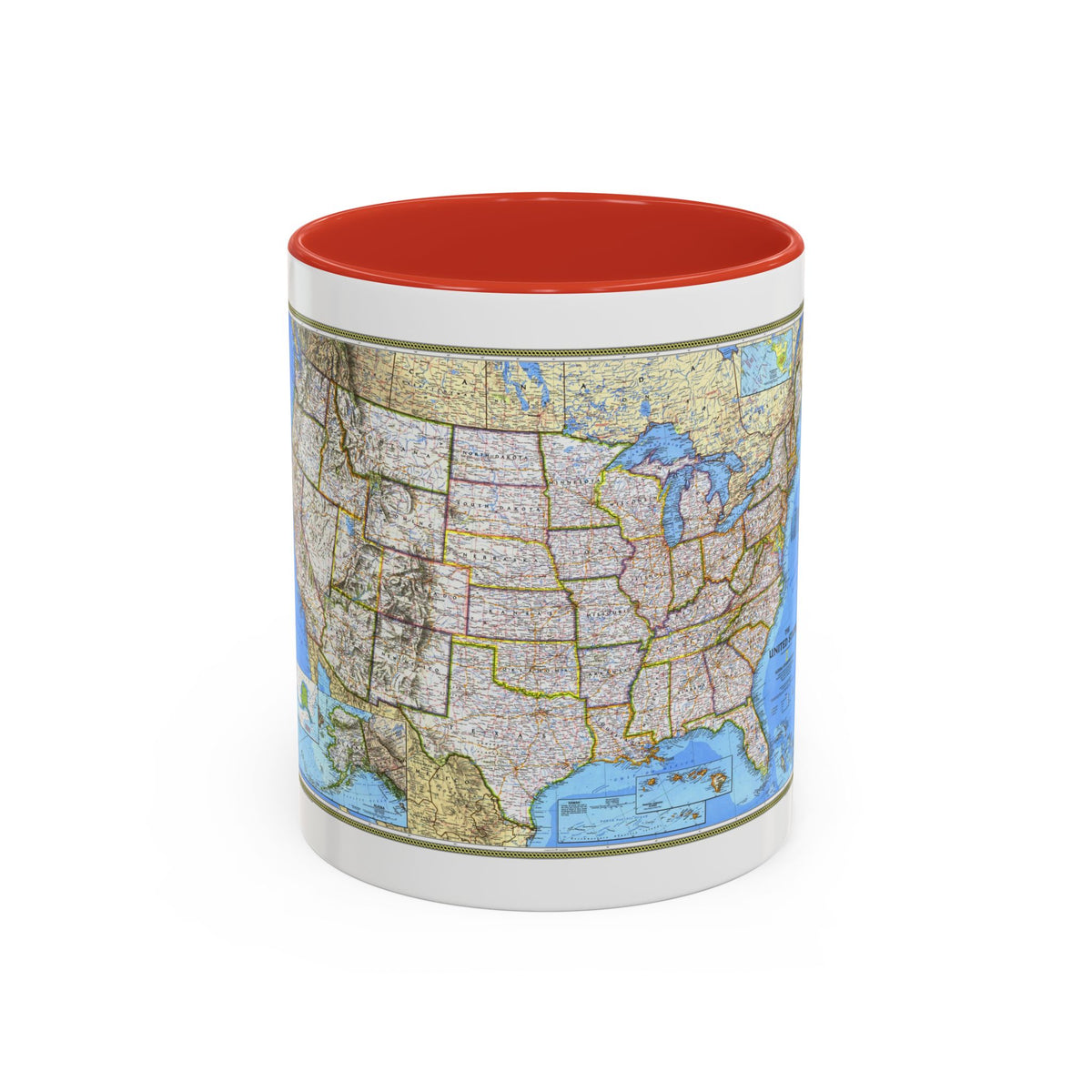 USA - The United States (1993) (Map) Accent Coffee Mug
