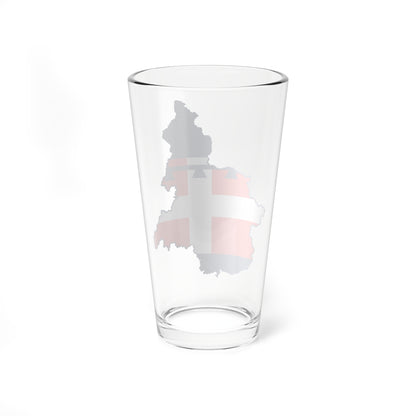 Flag map of Piedmont (Italy) Pint Glass 16oz