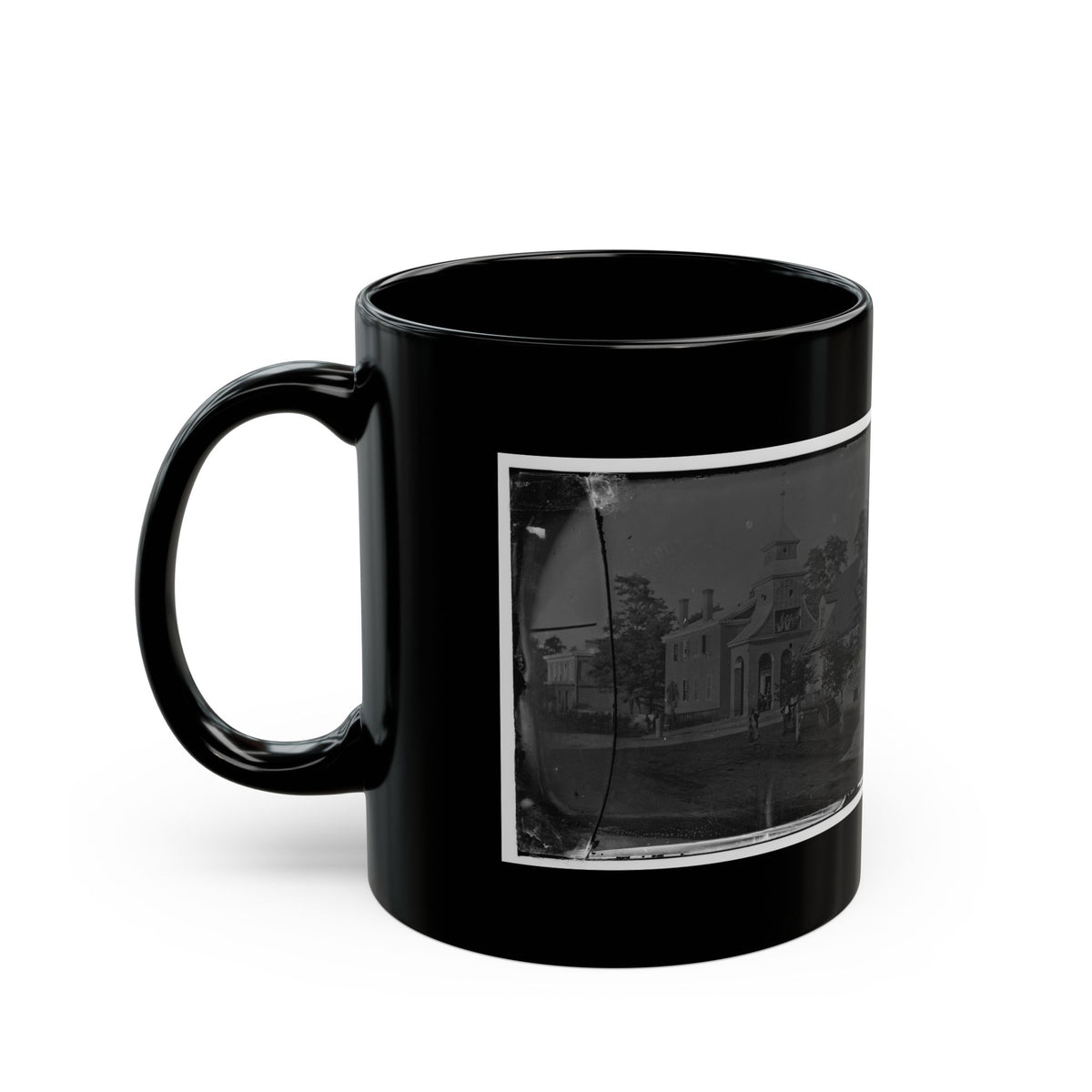 Culpeper Court House, Va.  Court House, With A Group Of Confederates Captured At Cedar Mountain On Balcony (U.S. Civil War) Black Coffee Mug