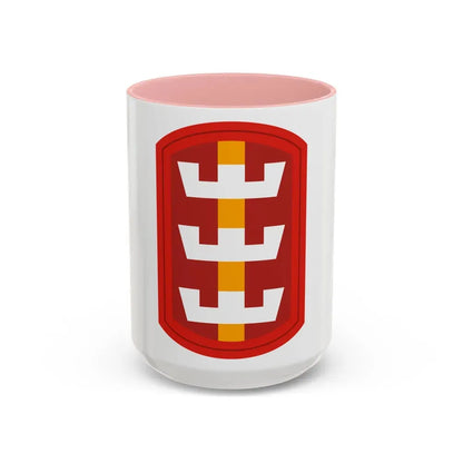 130th Engineer Brigade (U.S. Army) Accent Coffee Mug 15oz Pink - Go Mug Yourself