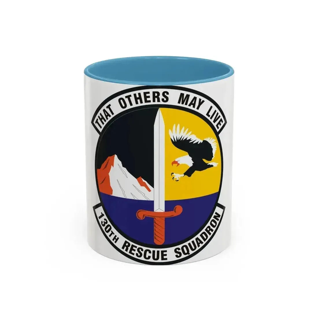 130th Rescue Squadron (U.S. Air Force) Accent Coffee Mug 11oz Light Blue - Go Mug Yourself