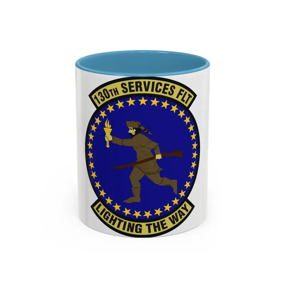 130th Services Flight (U.S. Air Force) Accent Coffee Mug 11oz Light Blue - Go Mug Yourself