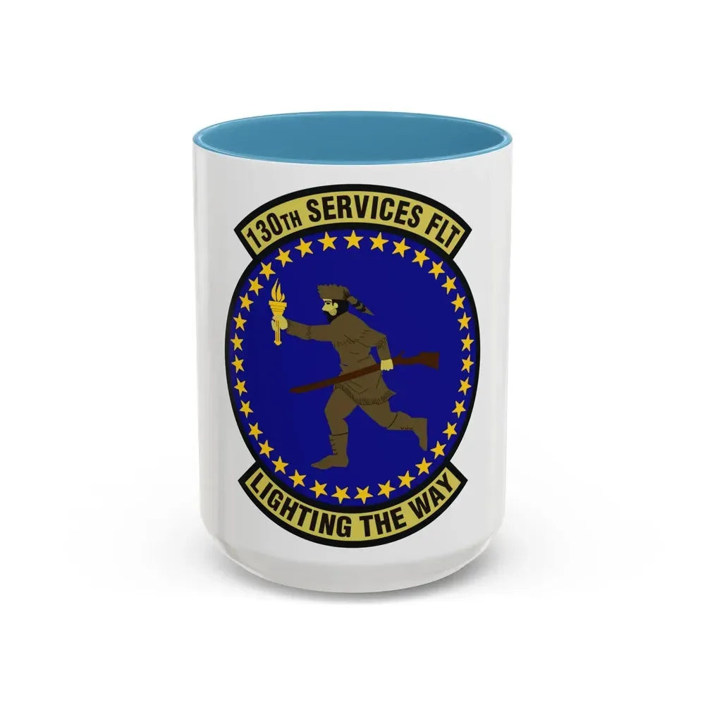 130th Services Flight (U.S. Air Force) Accent Coffee Mug 15oz Light Blue - Go Mug Yourself