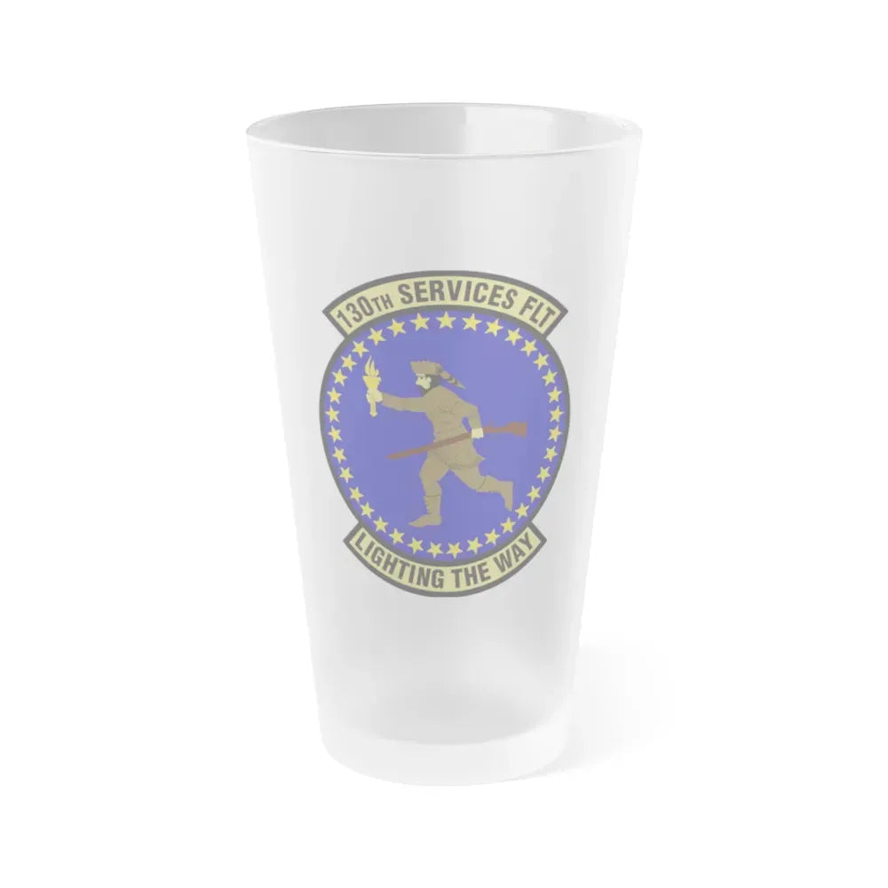 130th Services Flight (U.S. Air Force) Frosted Pint Glass 16oz 16oz Frosted - Go Mug Yourself