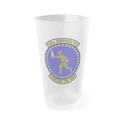 130th Services Flight (U.S. Air Force) Frosted Pint Glass 16oz 16oz Frosted - Go Mug Yourself
