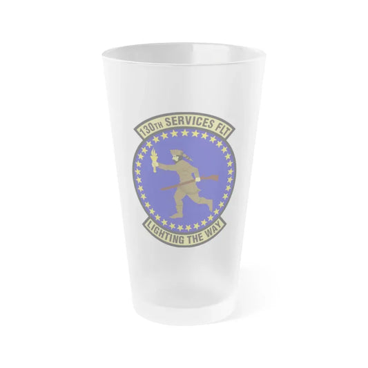 130th Services Flight (U.S. Air Force) Frosted Pint Glass 16oz 16oz Frosted - Go Mug Yourself